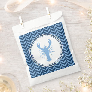 Nautical Blue Lobster coastal Favor Bag