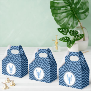 Nautical Blue Lobster coastal  Favor Boxes