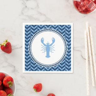 Nautical Blue Lobster coastal Napkins