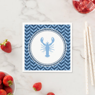 Nautical Blue Lobster coastal Napkins