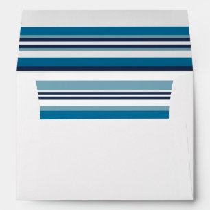 Nautical Blue Multi Stripe Liner w/ Return Address Envelope