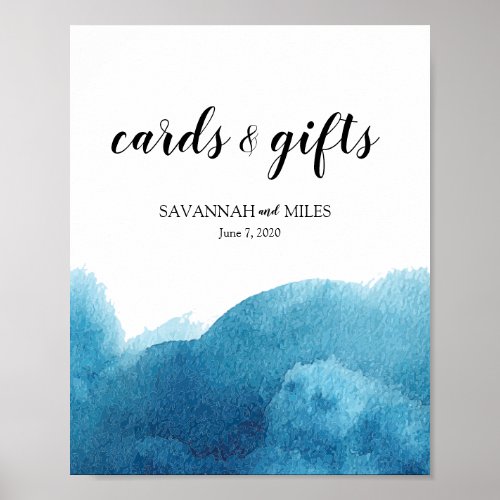 Nautical Blue Ocean Cards  Gifts Party Sign
