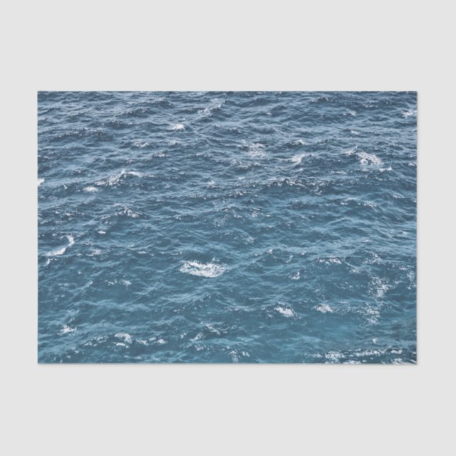 Nautical Blue Ocean Water Tissue Paper (Front)