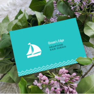 Nautical Blue Ocean Waves Customized Note Card