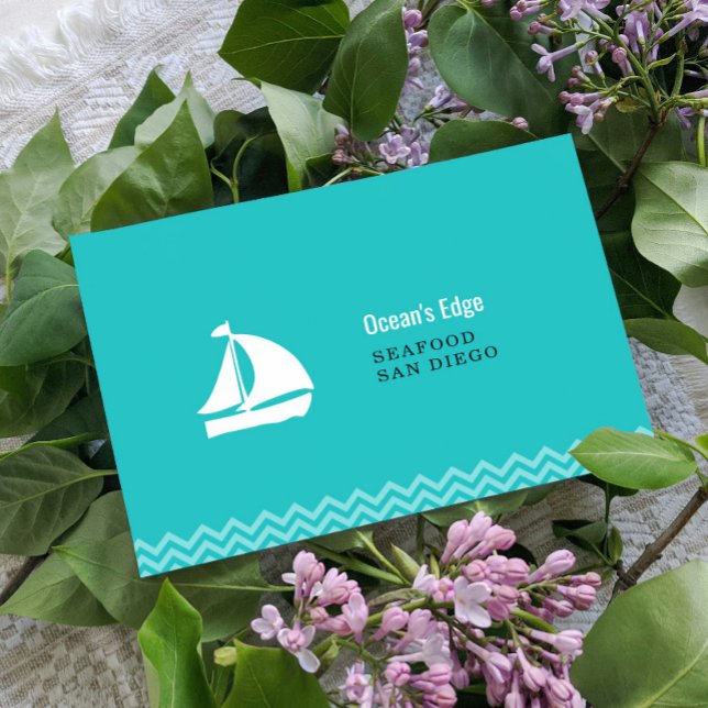 Nautical Blue Ocean Waves Customized  Note Card (Creator Uploaded)