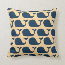 Nautical Blue Ocean Whale Pillow CBendel Designs