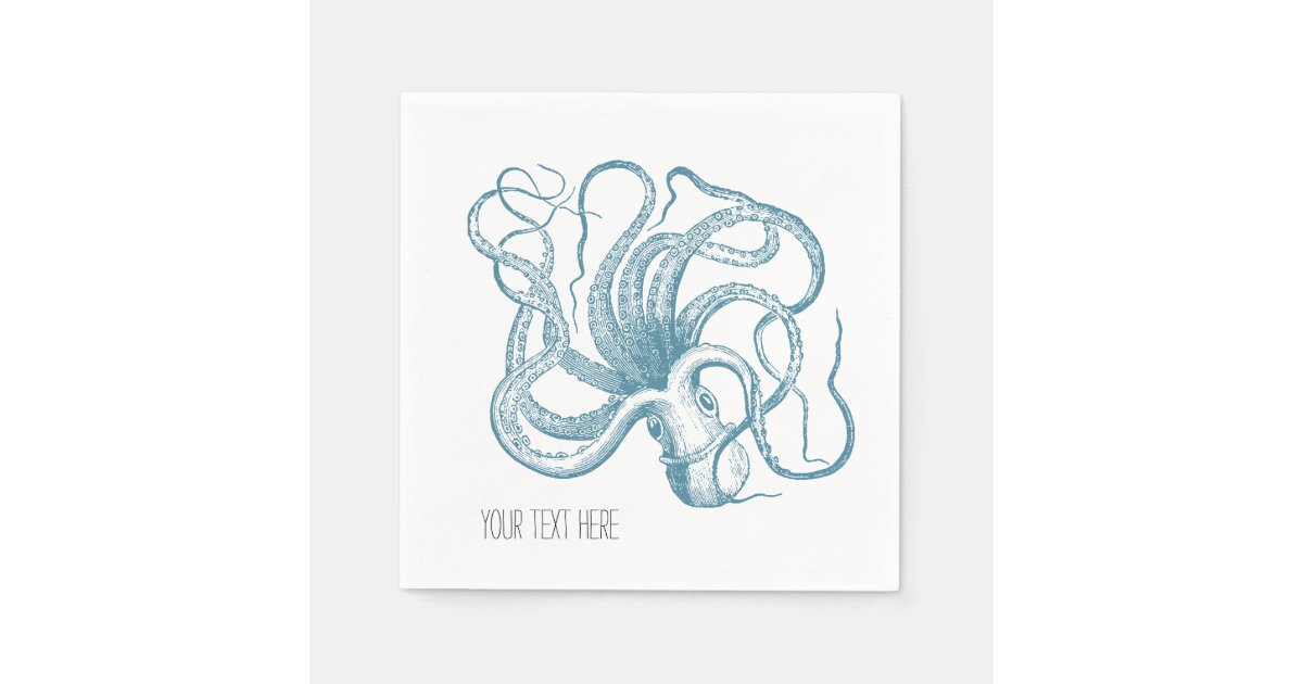 Nautical Blue Octopus Paper Napkins Zazzle