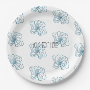 Nautical Blue Octopus Paper Plates