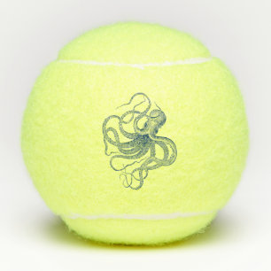 Nautical Blue Octopus Tennis Balls