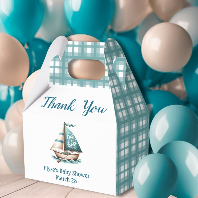 Nautical Blue "Oh, Baby" Baby Shower Gift Box (Nautical "Oh,Baby" Baby Shower Thank You Gift Box)