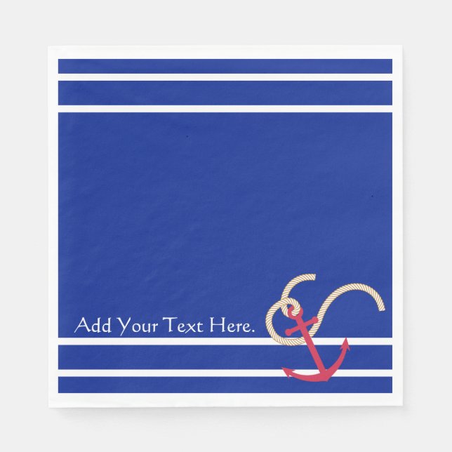Nautical Blue Paper Napkin (Front)