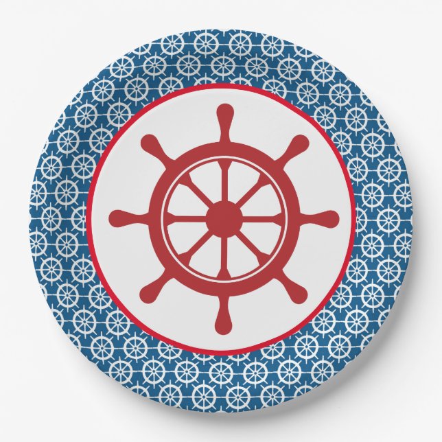 Nautical Blue Paper Plates (Front)