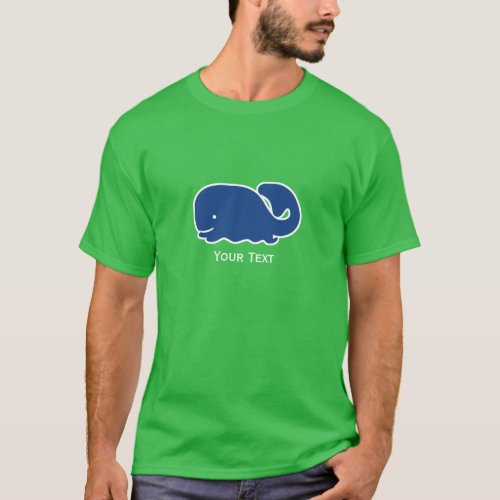 Nautical Blue Preppy Whale Personalized T_Shirt