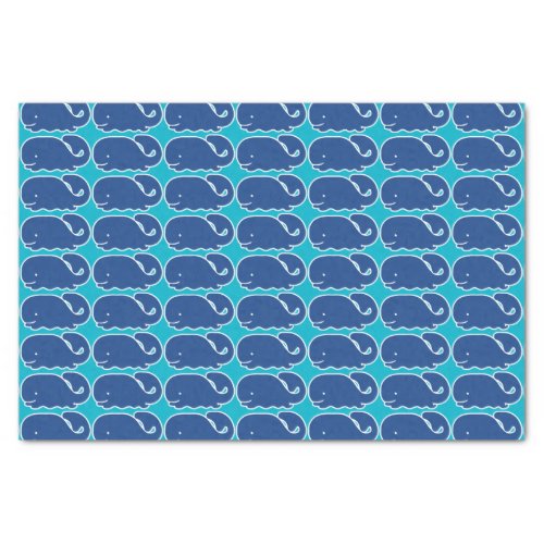 Nautical Blue Preppy Whale Personalized Tissue Paper