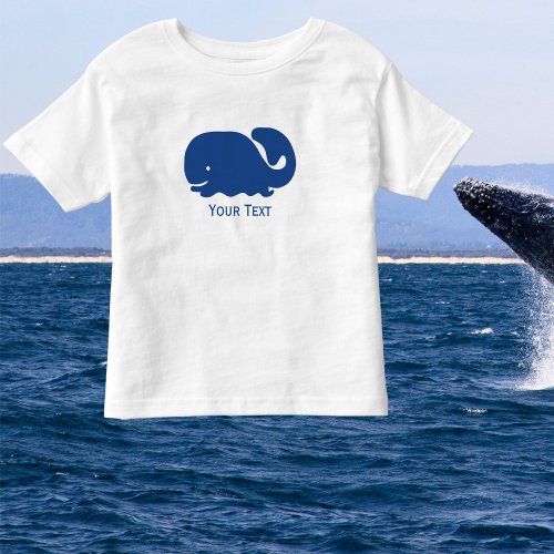 Nautical Blue Preppy Whale Personalized Toddler T_shirt
