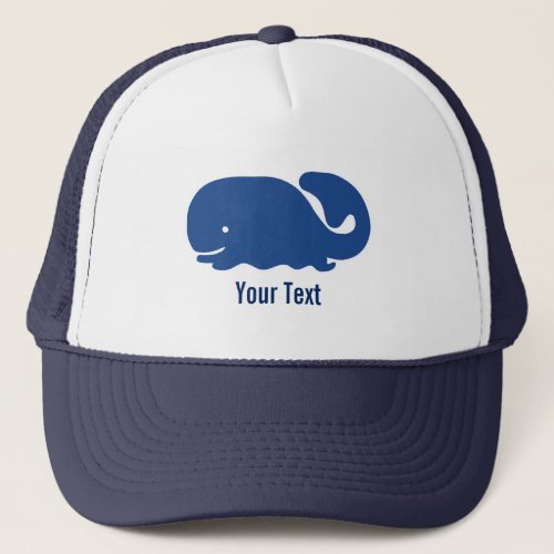 Nautical Blue Preppy Whale Personalized Trucker Hat