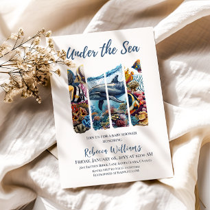Nautical Blue Reef Under the Sea Baby Shower Invitation