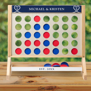 Nautical Blue Rope Heart Anchor Monogram Wedding Fast Four