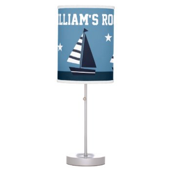 Nautical Blue Sailboat Kid's Nursery Lamp by Personalizedbydiane at Zazzle