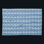 Nautical Blue Sailboat preppy personalized Kitchen Towel<br><div class="desc">This nautical blue sailboat design will delight any sailor or first mate. Bright and colorful with a classic, crisp, preppy look, this design adds a nautical flair to gifts and items for your boat or beach house or lakeside retreat. For a custom look, personalize the design with your text like...</div>
