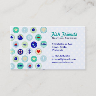 Nautical Blue Sailor Pattern Business Card