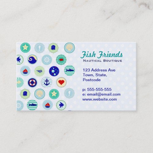 Nautical Blue Sailor Pattern Business Card Templates
