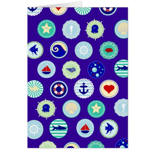 Nautical Blue Sailor Pattern Cards (Front)