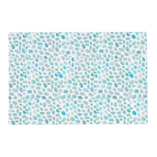 Nautical Blue Seaglass Pattern Painting Coastal Placemat