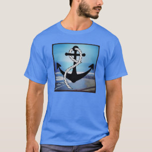 Nautical Blue Seashore Men's Blue T-Shirt