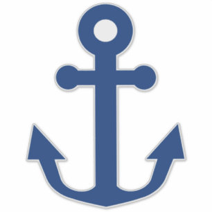 Nautical Blue Ship Anchor Sticker