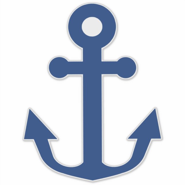Nautical Blue Ship Anchor Sticker (Front)