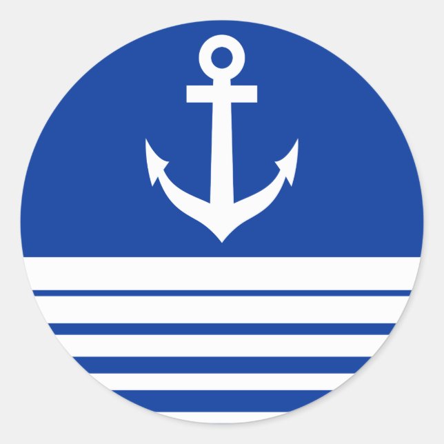 Nautical blue stickers with ship anchor (Front)