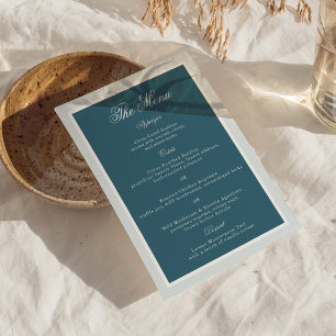 Nautical Blue Stripe Elegant Wedding Menu Card