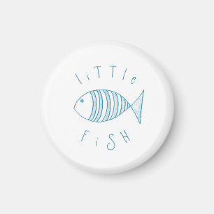 Nautical Blue Stripe Little Fish  Magnet
