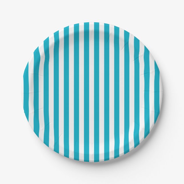 Nautical Blue Stripe Paper Plates (Front)