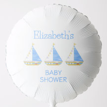 Nautical Blue Stripe Sailboat Baby Shower
