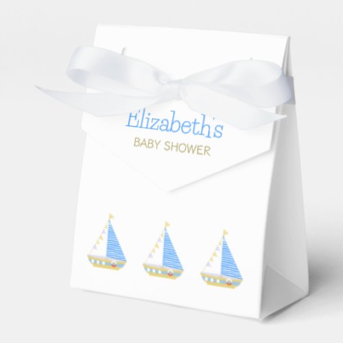 Nautical Blue Stripe Sailboat Baby Shower Favor Boxes