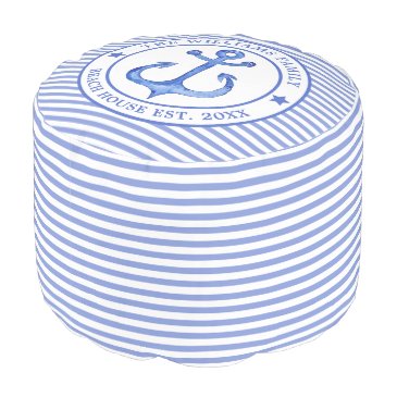 Nautical Blue Stripes & Anchor Family Beach House