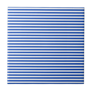 Nautical Blue Stripes Ceramic Tile
