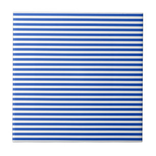 Nautical Blue Stripes Ceramic Tile