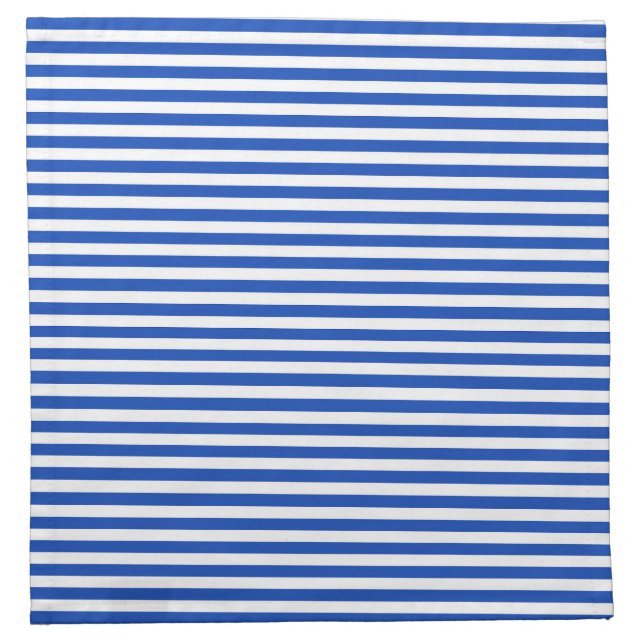 Nautical Blue Stripes Cloth Napkin (Front)