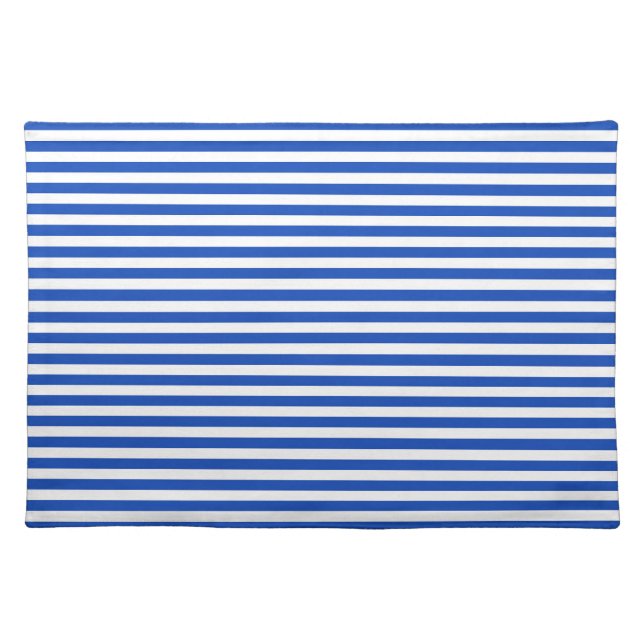 Nautical Blue Stripes Cloth Placemat (Front)