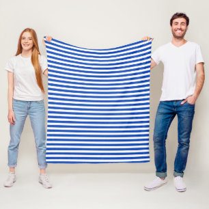Nautical Blue Stripes Fleece Blanket