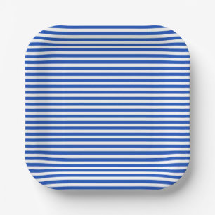 Nautical Blue Stripes Paper Plates
