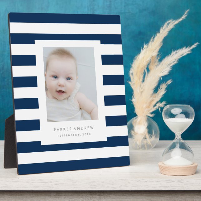 Nautical Blue Stripes Plaque (Side)