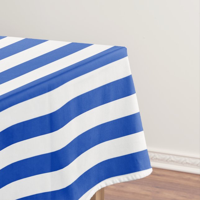 Nautical Blue Stripes Tablecloth (In Situ)
