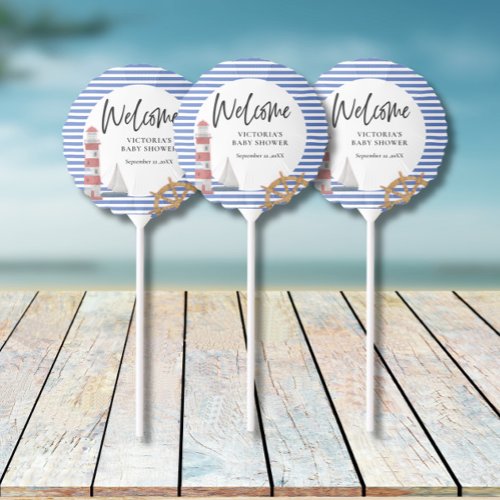 Nautical Blue Thank you Baby Shower Balloon