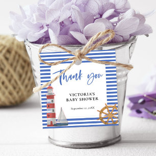 Nautical Blue Thank you Baby Shower Favor Tags
