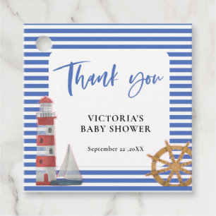 Nautical Blue Thank you Baby Shower Favor Tags