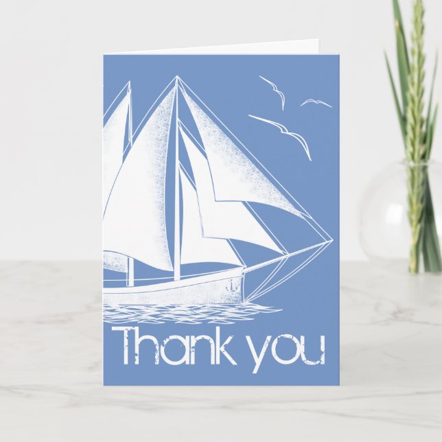Nautical blue Thank you card (Front)